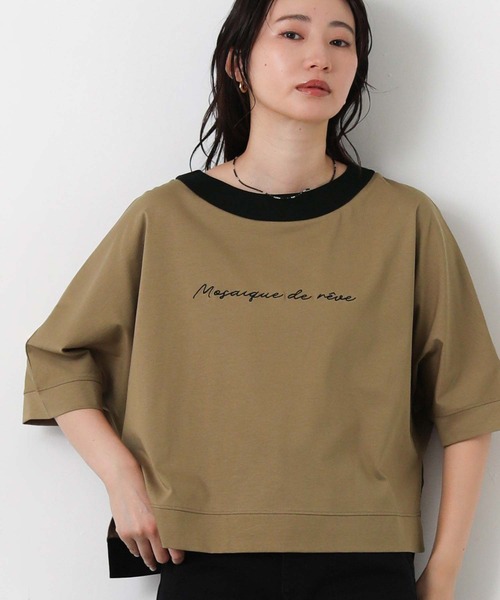 Gready Brilliant(グレディブリリアン)の「配色刺しゅうロゴドルマン(Tシャツ/カットソー・レディース・キャメル/ブラック・38)」の10枚目の写真