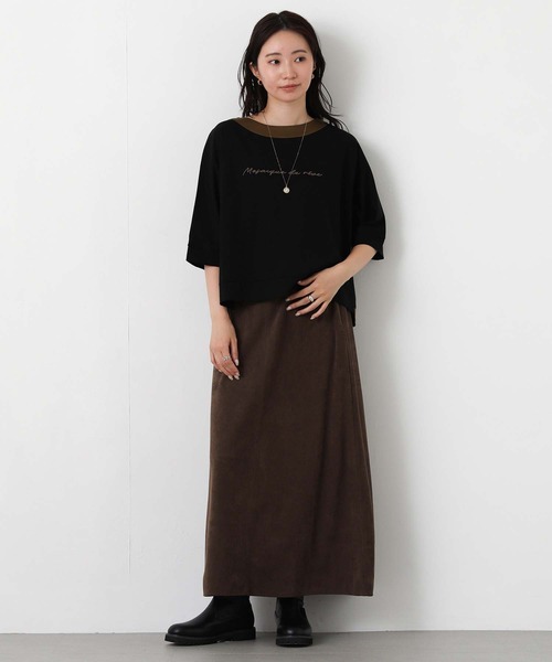 Gready Brilliant(グレディブリリアン)の「配色刺しゅうロゴドルマン(Tシャツ/カットソー・レディース・キャメル/ブラック・38)」の11枚目の写真