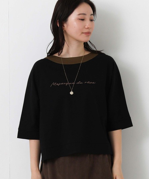Gready Brilliant(グレディブリリアン)の「配色刺しゅうロゴドルマン(Tシャツ/カットソー・レディース・キャメル/ブラック・38)」の15枚目の写真