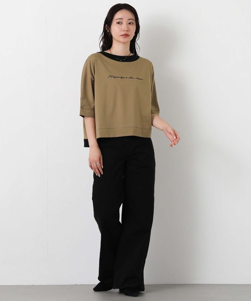 Gready Brilliant(グレディブリリアン)の「配色刺しゅうロゴドルマン(Tシャツ/カットソー・レディース・キャメル/ブラック・38)」の3枚目の写真