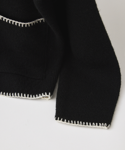 JOURNAL STANDARD(ジャーナルスタンダード)の「ブランケット ステッチ シャツ カーディガン(カーディガン/ボレロ・メンズ・ブラック/パープル/グレー/キャメル・MEDIUM/LARGE)」の6枚目の写真