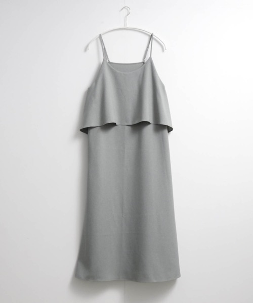 for/c（フォーシー）の「フェイクレイヤードキャミワンピース【サスティナブル】（ワンピース・レディース・チャコール/ライトグレー・L/M）」の13枚目の写真