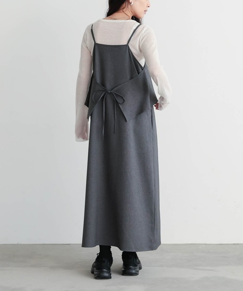 for/c（フォーシー）の「フェイクレイヤードキャミワンピース【サスティナブル】（ワンピース・レディース・チャコール/ライトグレー・L/M）」の7枚目の写真