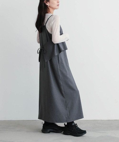 for/c（フォーシー）の「フェイクレイヤードキャミワンピース【サスティナブル】（ワンピース・レディース・チャコール/ライトグレー・L/M）」の20枚目の写真