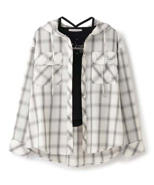 mezzo piano Junior(メゾピアノジュニア)の「フードシャツ×ラインストーンロゴ長袖Tシャツセット(シャツ/ブラウス・キッズ・アイボリー/ブルー・L:160cm/M:150cm/S:140cm)」の15枚目の写真
