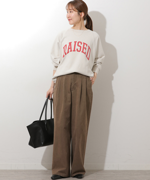 JOURNAL STANDARD relume(ジャーナルスタンダード レリューム)の「コットンバイオウォッシュ2タックパンツ(その他パンツ・レディース・ベージュ/ブラウン・38/36)」の3枚目の写真