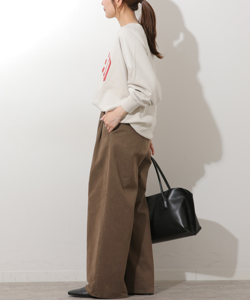 JOURNAL STANDARD relume(ジャーナルスタンダード レリューム)の「コットンバイオウォッシュ2タックパンツ(その他パンツ・レディース・ベージュ/ブラウン・38/36)」の4枚目の写真