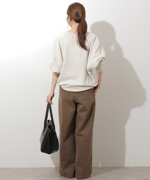 JOURNAL STANDARD relume(ジャーナルスタンダード レリューム)の「コットンバイオウォッシュ2タックパンツ(その他パンツ・レディース・ベージュ/ブラウン・38/36)」の5枚目の写真