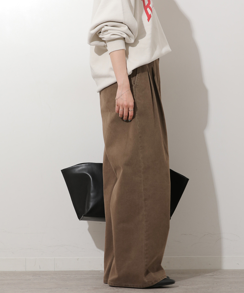 JOURNAL STANDARD relume(ジャーナルスタンダード レリューム)の「コットンバイオウォッシュ2タックパンツ(その他パンツ・レディース・ベージュ/ブラウン・38/36)」の7枚目の写真