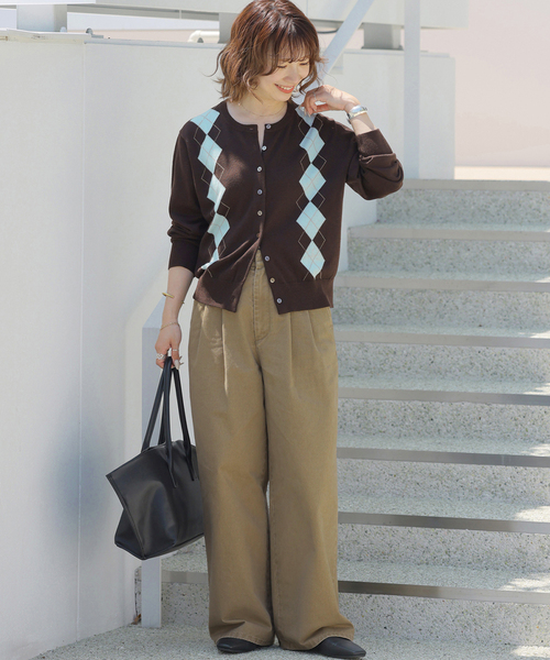 JOURNAL STANDARD relume(ジャーナルスタンダード レリューム)の「コットンバイオウォッシュ2タックパンツ(その他パンツ・レディース・ベージュ/ブラウン・38/36)」の9枚目の写真