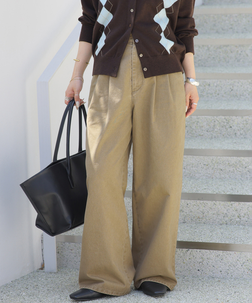 JOURNAL STANDARD relume(ジャーナルスタンダード レリューム)の「コットンバイオウォッシュ2タックパンツ(その他パンツ・レディース・ベージュ/ブラウン・38/36)」の13枚目の写真