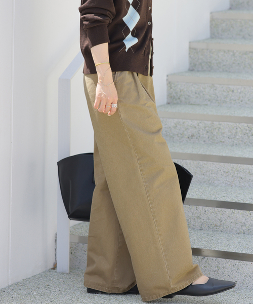 JOURNAL STANDARD relume(ジャーナルスタンダード レリューム)の「コットンバイオウォッシュ2タックパンツ(その他パンツ・レディース・ベージュ/ブラウン・38/36)」の14枚目の写真