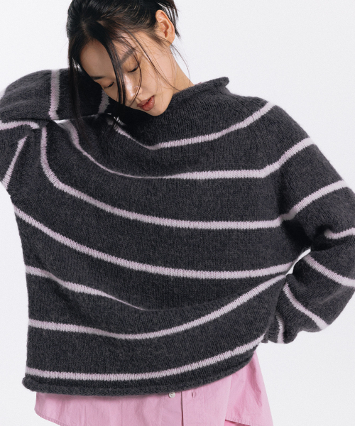 haag(ヘイグ)の「pin winter sweater (charcoal pink)(ニット/セーター・レディース・その他・FREE)」の2枚目の写真