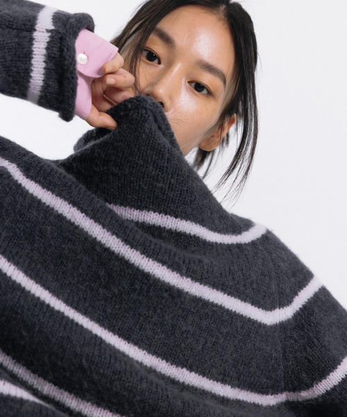 haag(ヘイグ)の「pin winter sweater (charcoal pink)(ニット/セーター・レディース・その他・FREE)」の3枚目の写真