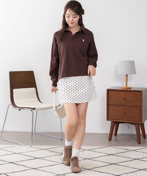 U.S. POLO ASSN.（ユーエスポロアッスン）の「WEGO/【26年秋冬新作】U.S.POLO ASSN.キーネックスウェット（スウェット・レディース・アイボリー/ブラウン/ネイビー・LARGE/MEDIUM）」の16枚目の写真