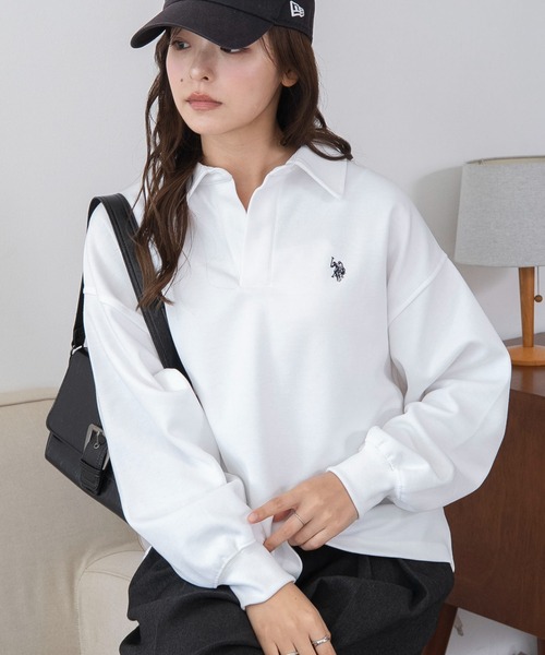 U.S. POLO ASSN.（ユーエスポロアッスン）の「WEGO/【26年秋冬新作】U.S.POLO ASSN.キーネックスウェット（スウェット・レディース・アイボリー/ブラウン/ネイビー・LARGE/MEDIUM）」の17枚目の写真