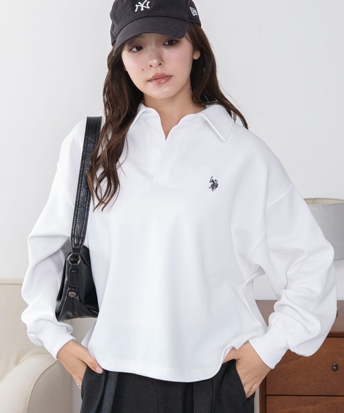 U.S. POLO ASSN.（ユーエスポロアッスン）の「WEGO/【26年秋冬新作】U.S.POLO ASSN.キーネックスウェット（スウェット・レディース・アイボリー/ブラウン/ネイビー・LARGE/MEDIUM）」の19枚目の写真