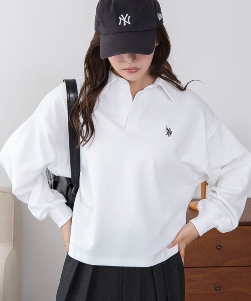 U.S. POLO ASSN.（ユーエスポロアッスン）の「WEGO/【26年秋冬新作】U.S.POLO ASSN.キーネックスウェット（スウェット・レディース・アイボリー/ブラウン/ネイビー・LARGE/MEDIUM）」の20枚目の写真