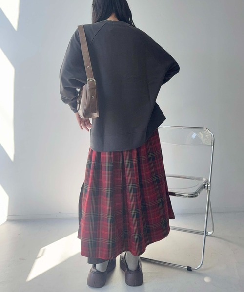 AS KNOW AS plus(アズノゥアズプラス)の「☆サイドボタンレイヤードロングスカート(スカート・レディース・グレー系/ブラック系1/レッド系/ブラック系・FREE)」の10枚目の写真