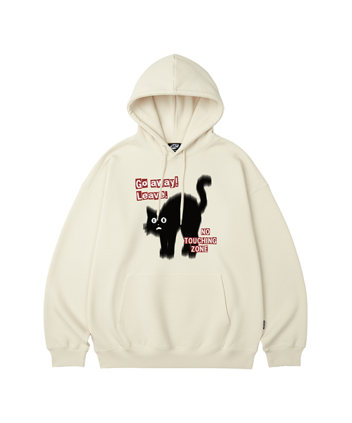 WILDROCK（ワイルドロック）の「Go Away Cat オーバーサイズ フードパーカー_10 COL（パーカー・レディース・ブラック/ベージュ/ネイビー/ブラウン/ピンク/ブルー/アイボリー/ダークグレー/バーガンディー/チャコール・SMALL/MEDIUM/LARGE）」の2枚目の写真