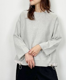 裾ドロスト切り替えニット