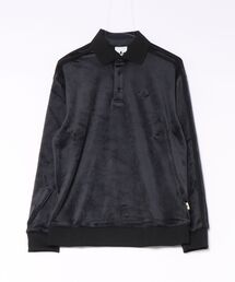 adidas（アディダス）の「ADIDAS ウェア アディダス U VELOUR LS POLO ロングスリーブ LC5959 ABC-MART限定 *BLACK（ポロシャツ）」