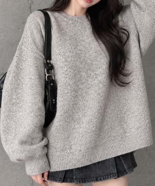 GLAMOROUS JANE(グラマラスジェーン)の「ミックスニットクルーネックプルオーバー(ニット/セーター・レディース・杢グレー/ピンク/オフホワイト/チャコールグレー・FREE)」の21枚目の写真