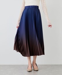 グラデーションプリーツニットスカート