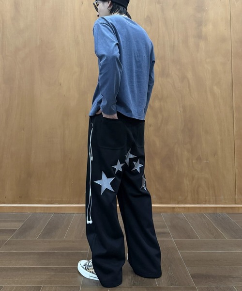 FreeZone(フリーゾーン)の「【ストリート】スターグラフィック スーパーワイドパンツ(その他パンツ・メンズ・ブラック・L/M/S)」の7枚目の写真