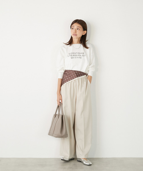 MELROSE claire(メルローズ クレール)の「【ミニ裏毛ラバープリントカットプルオーバー】(Tシャツ/カットソー・レディース・ブラック/カーキ/オフホワイト/ライトベージュ・FREE)」の19枚目の写真