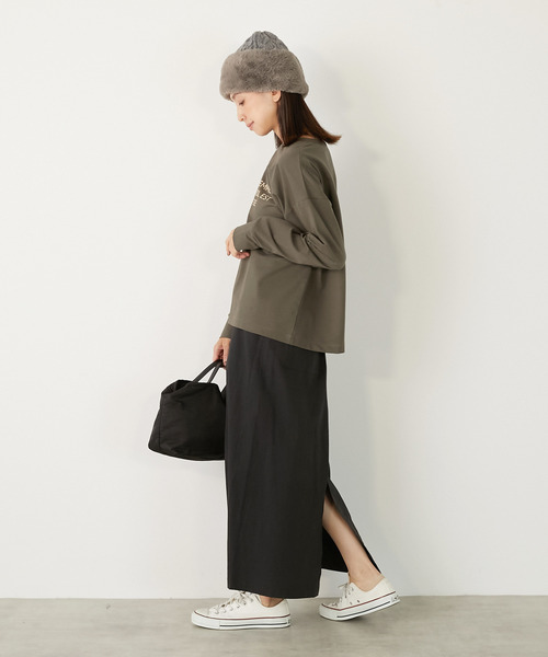 MELROSE claire(メルローズ クレール)の「【ミニ裏毛ラバープリントカットプルオーバー】(Tシャツ/カットソー・レディース・ブラック/カーキ/オフホワイト/ライトベージュ・FREE)」の12枚目の写真