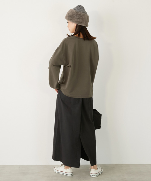 MELROSE claire(メルローズ クレール)の「【ミニ裏毛ラバープリントカットプルオーバー】(Tシャツ/カットソー・レディース・ブラック/カーキ/オフホワイト/ライトベージュ・FREE)」の13枚目の写真