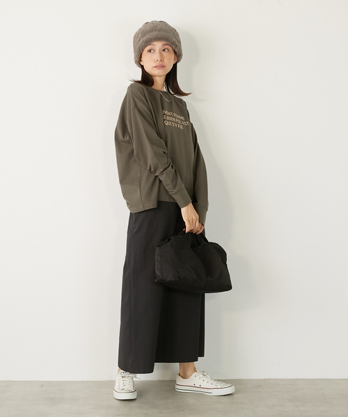 MELROSE claire(メルローズ クレール)の「【ミニ裏毛ラバープリントカットプルオーバー】(Tシャツ/カットソー・レディース・ブラック/カーキ/オフホワイト/ライトベージュ・FREE)」の16枚目の写真