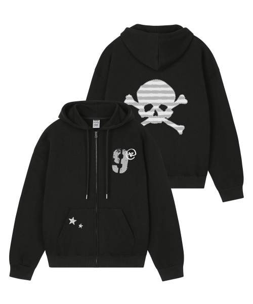 GRAVER（グレーバー）の「[UNISEX]BONEY ジップアップパーカー_2color（パーカー・レディース・ホワイト/ブラック・MEDIUM/LARGE）」の4枚目の写真