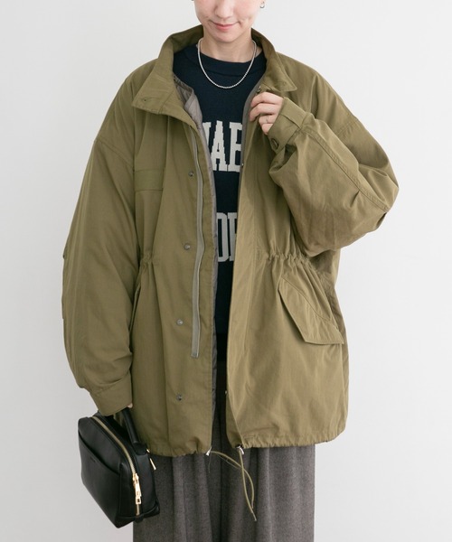 ITEMS URBANRESEARCH(アイテムズ アーバンリサーチ)の「キルトライナーモッズコート(モッズコート・レディース・カーキ/ブラック・FREE)」の1枚目の写真