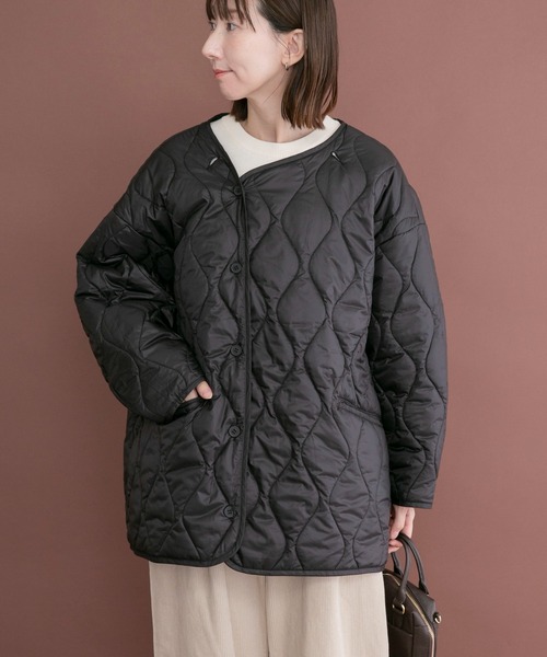 ITEMS URBANRESEARCH(アイテムズ アーバンリサーチ)の「キルトライナーモッズコート(モッズコート・レディース・カーキ/ブラック・FREE)」の20枚目の写真