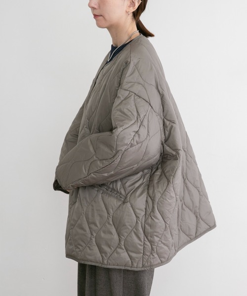 ITEMS URBANRESEARCH(アイテムズ アーバンリサーチ)の「キルトライナーモッズコート(モッズコート・レディース・カーキ/ブラック・FREE)」の10枚目の写真