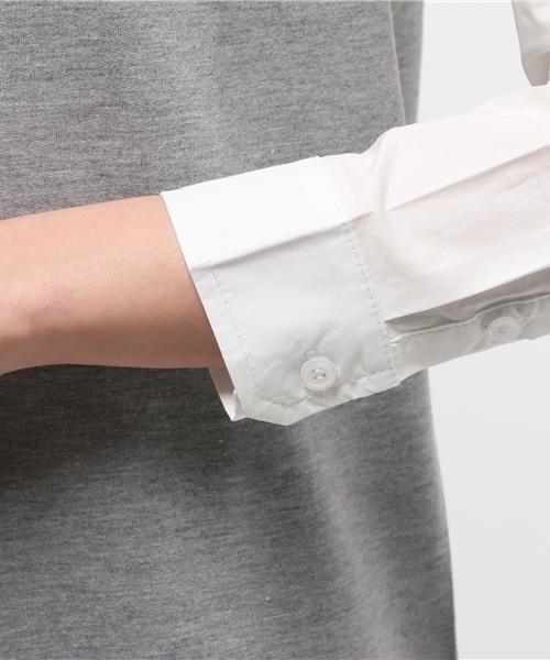 LBC（エルビーシー）の「ミニ裏毛ベストxシャツチュニック（シャツ/ブラウス・レディース・ネイビー/アッシュグレー・LARGE/MEDIUM）」の8枚目の写真