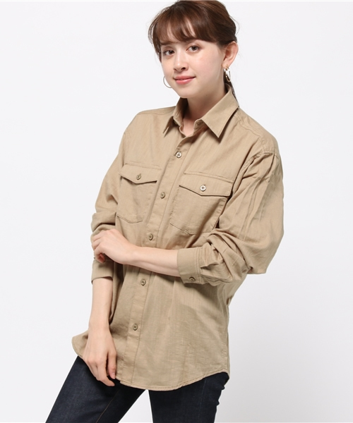 SLY(スライ)の「SOFT MILITARY SH(シャツ/ブラウス・レディース・ベージュ/カーキ/ホワイト・FREE)」の2枚目の写真
