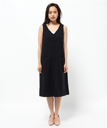 LBC | コットンリネンノースリVネックワンピース     (ワンピース)