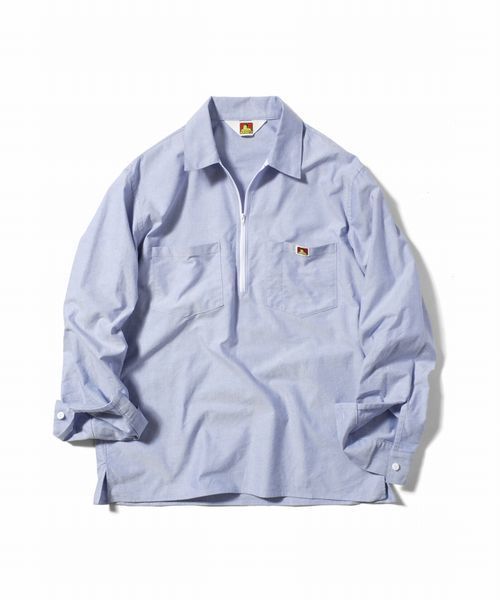 BEN DAVIS MARKET STREET（ベンデイビスマーケットストリート）の「BEN DAVIS MARKET STREET HALF ZIP SHIRTS -made in japan-（シャツ/ブラウス・メンズ・ブルー/ホワイト・3/1/2/4）」の2枚目の写真