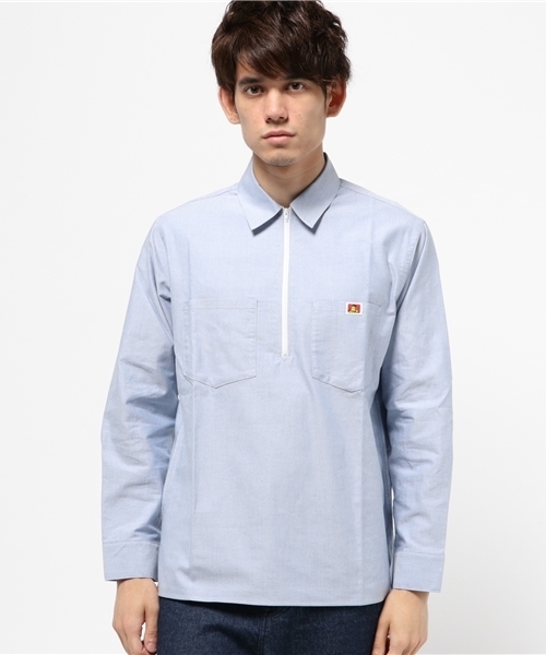 BEN DAVIS MARKET STREET（ベンデイビスマーケットストリート）の「BEN DAVIS MARKET STREET HALF ZIP SHIRTS -made in japan-（シャツ/ブラウス・メンズ・ブルー/ホワイト・3/1/2/4）」の4枚目の写真