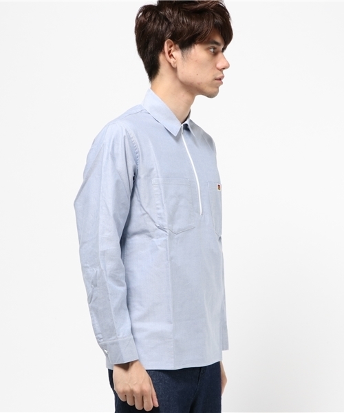 BEN DAVIS MARKET STREET（ベンデイビスマーケットストリート）の「BEN DAVIS MARKET STREET HALF ZIP SHIRTS -made in japan-（シャツ/ブラウス・メンズ・ブルー/ホワイト・3/1/2/4）」の6枚目の写真