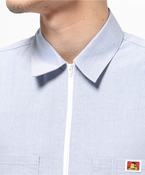 BEN DAVIS MARKET STREET（ベンデイビスマーケットストリート）の「BEN DAVIS MARKET STREET HALF ZIP SHIRTS -made in japan-（シャツ/ブラウス・メンズ・ブルー/ホワイト・3/1/2/4）」の8枚目の写真