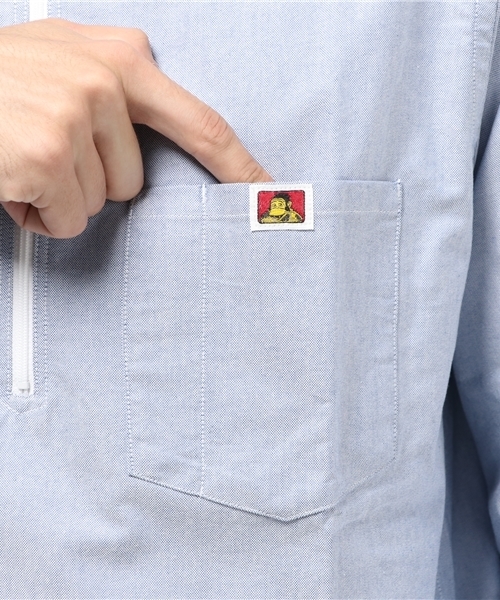 BEN DAVIS MARKET STREET（ベンデイビスマーケットストリート）の「BEN DAVIS MARKET STREET HALF ZIP SHIRTS -made in japan-（シャツ/ブラウス・メンズ・ブルー/ホワイト・3/1/2/4）」の9枚目の写真