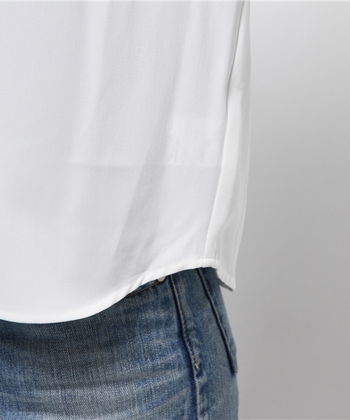 N.(N. Natural Beauty Basic)(エヌエヌナチュラルビューティーベーシック)の「ダブルクロスタックドレープブラウス(シャツ/ブラウス・レディース・ホワイト/ブラウン/ブラック/グレー系その他・MEDIUM)」の18枚目の写真