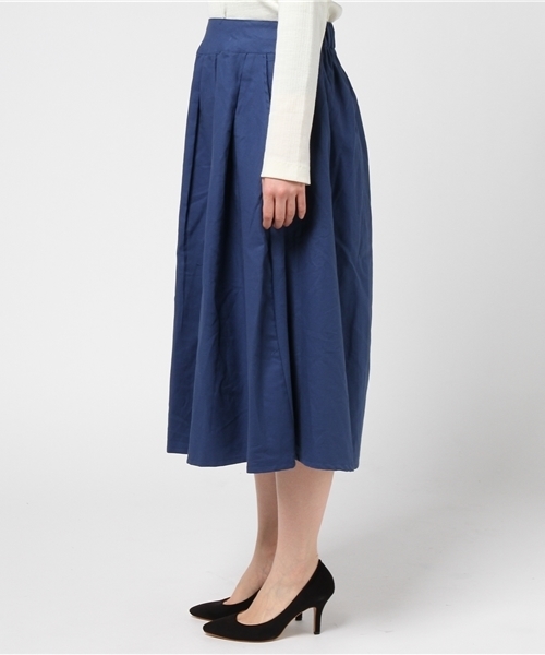 rovtski（ロフトスキー）の「フロントタックスカート（スカート・レディース・グリーン/ベージュ/ネイビー・FREE）」の5枚目の写真