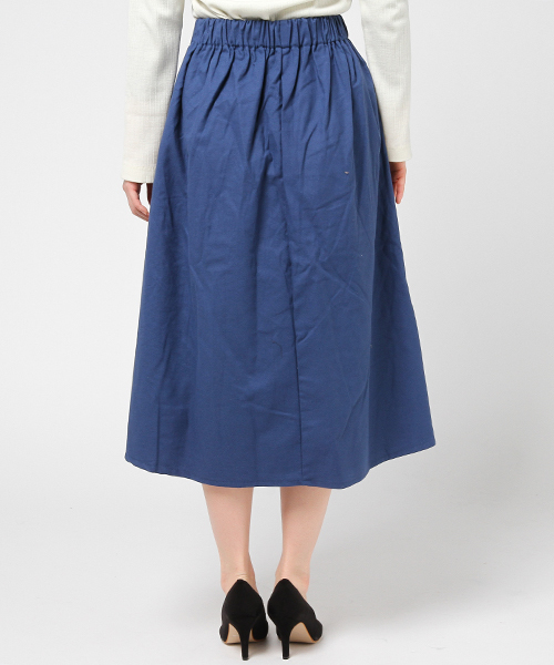 rovtski（ロフトスキー）の「フロントタックスカート（スカート・レディース・グリーン/ベージュ/ネイビー・FREE）」の6枚目の写真