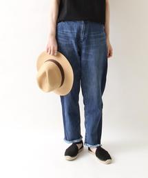 coen | USAコットンフレイドヘムイージーデニムパンツ(デニムパンツ)