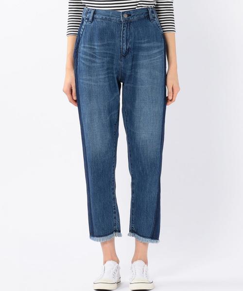 coen(コーエン)の「USAコットンフレイドヘムイージーデニムパンツ(デニムパンツ・レディース・コバルトブルー・LARGE/MEDIUM)」の2枚目の写真